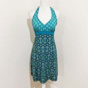 Athleta Pack Everywhere Halter Dress Aqua Mosaic Size 6P